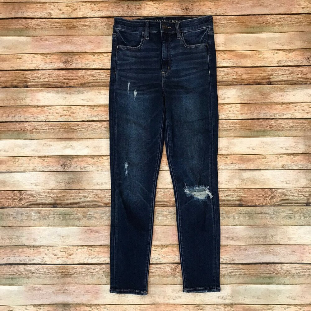 American Eagle Womens Size 4 Next Level Stretch Highest Rise Jegging Dark Wash